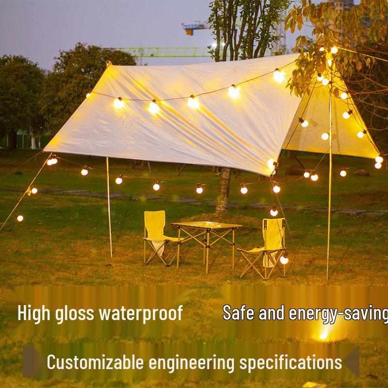 G50 Outdoor Waterproof Solar Globe String Lights for Camping, Courtyard, Awning, Tent & Decorative Atmosphere.