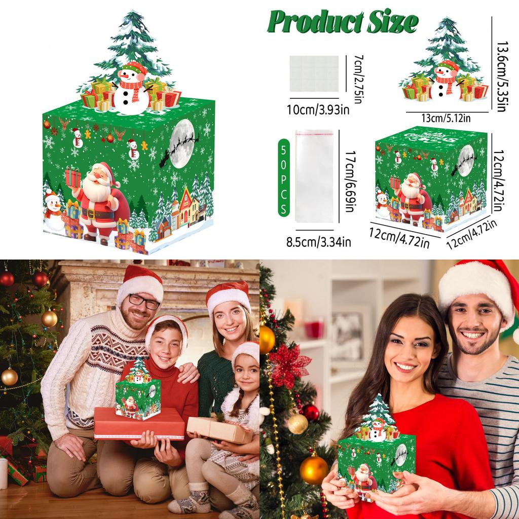 Decor Holiday Snowman Pattern Gift Box For Christmas Events And Gifting Festive