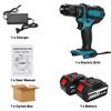 13mm 18V 1/2 Hammer Drill Power Tools Fit For Makita Battery Cordless Brushless Electric Drill Impact Screwdriver Flat Hammer