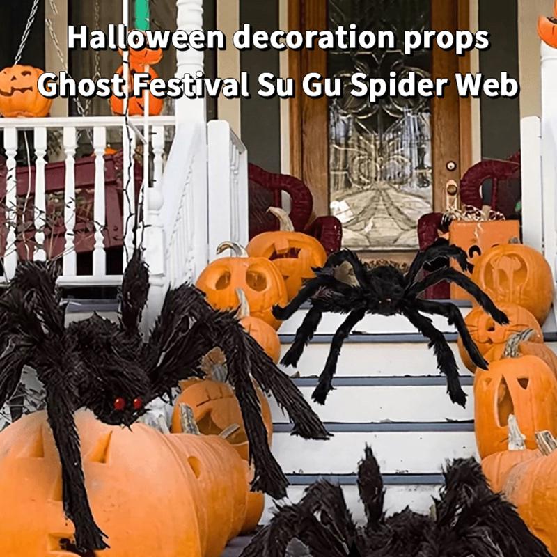 

Реалистичный декор пауков на Хэллоуин, страшные поддельные пауки, подвесная паутина для дома с привидениями, вечеринки, дома, хэллоуинский декор A2