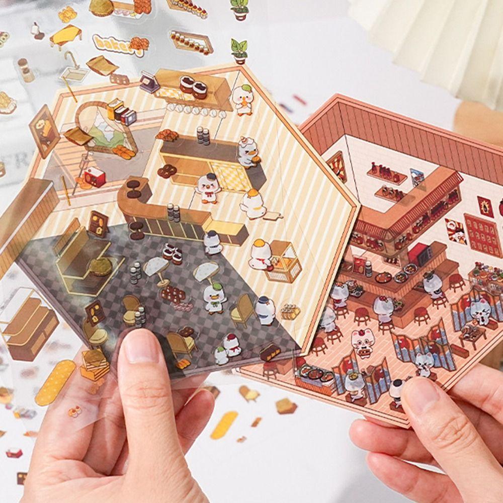 DIY Miniature Scene 3D Stickers Decorative Landscaping Stickers Kawaii Visual Stacking Sticker