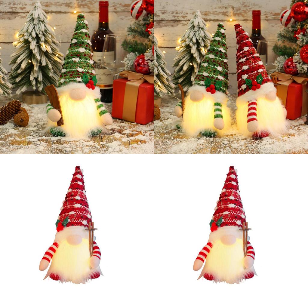 Rudolph Christmas Light Up Sled Plush Toy With Long Beard For Holiday Decor