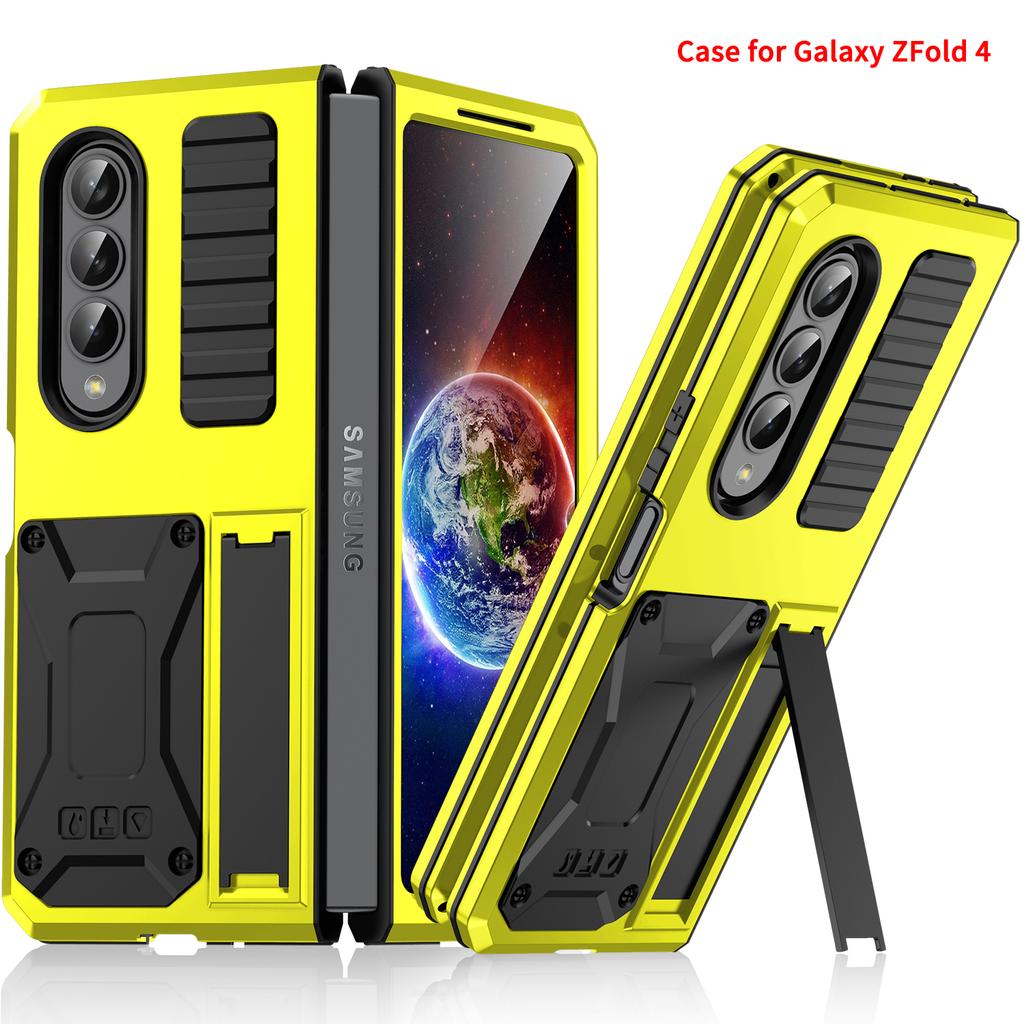 Luxusní kovové pouzdro z hliníkové slitiny pro Samsung Galaxy Z Fold 4 5g pouzdro Armor Heavy Duty Protection Stand Shockproof Cover