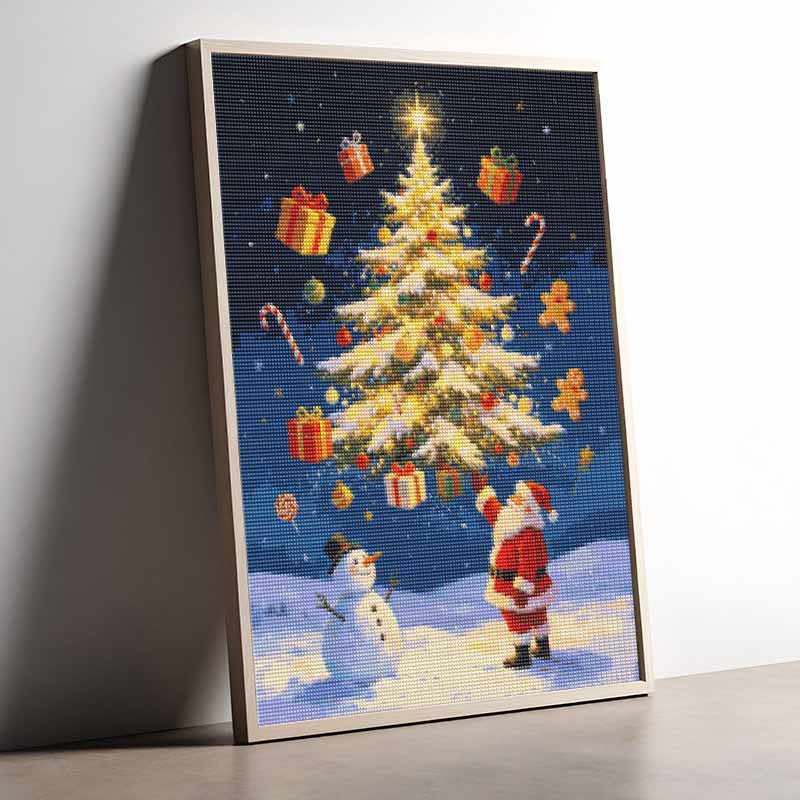 DIY 5D Diamond Painting Kit Christmas Tree Santa Full Drill Rhinestone Art Canvas Relaxing Creative Craft for Home Wall Decor Gift