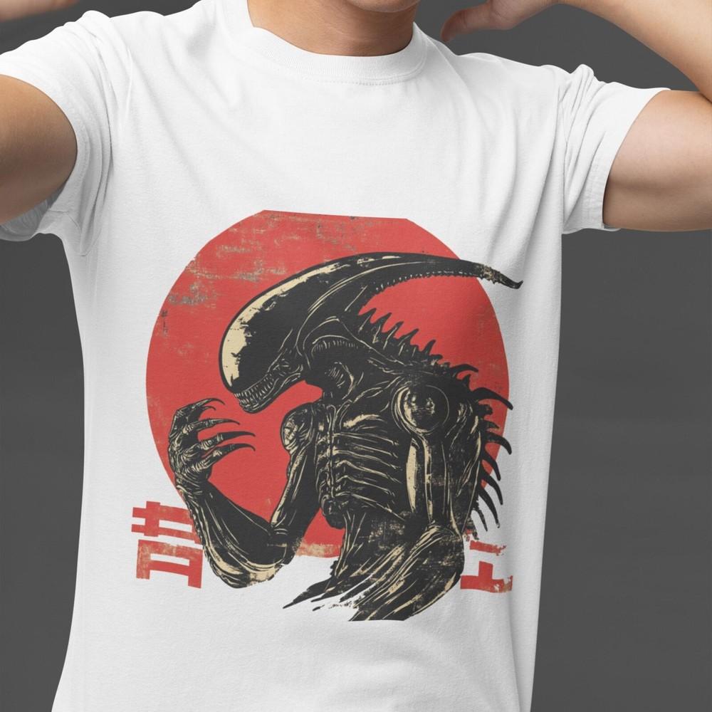 Vintage Alien T-Shirt, Funny Gamer Gifts, Gaming Tee Shirts, Japanese Fashion #2 Unisex T-Shirt XXXXL