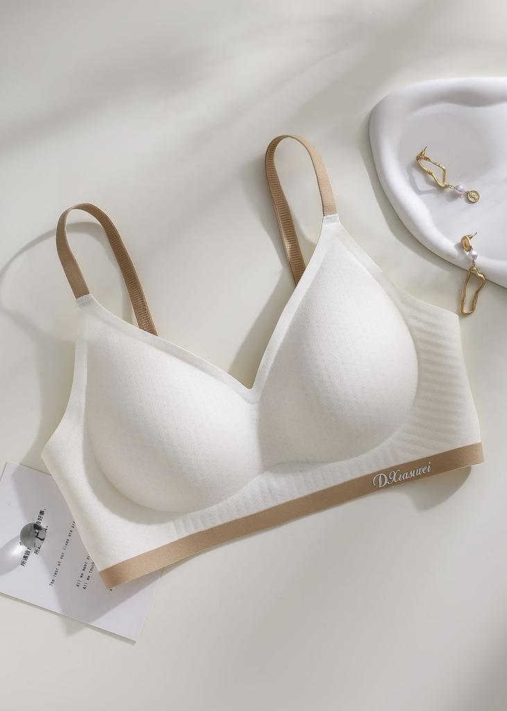 Traceless Breathable Cup Underwear Women's Summer Thin Small Breasts Gather, Cool and Soft Support, Anti-sagging Women's Bra Cover