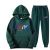 Trapstar Streetwear Hooded Fleece Sweatshirt Casual Sport Two-Piece Set for Men & Women