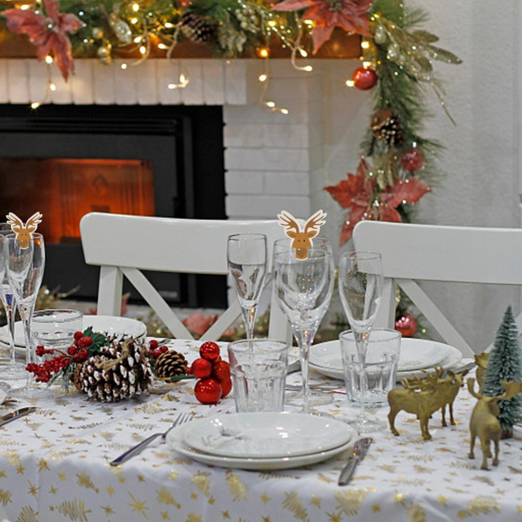 Weihnachts-Weinglas-Zubehör 10 Stück Weihnachtsmannhut-Becherkarten zur Dekoration