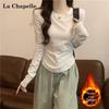 La Chapelle Women's Thermal Pleated Long Sleeve Top