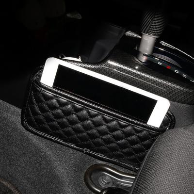 Faux Leather Car Organizers Pocket Bags For Car Storage Box Collecting Bag For Cards Phone Key Sticky Pouch In Car Interior