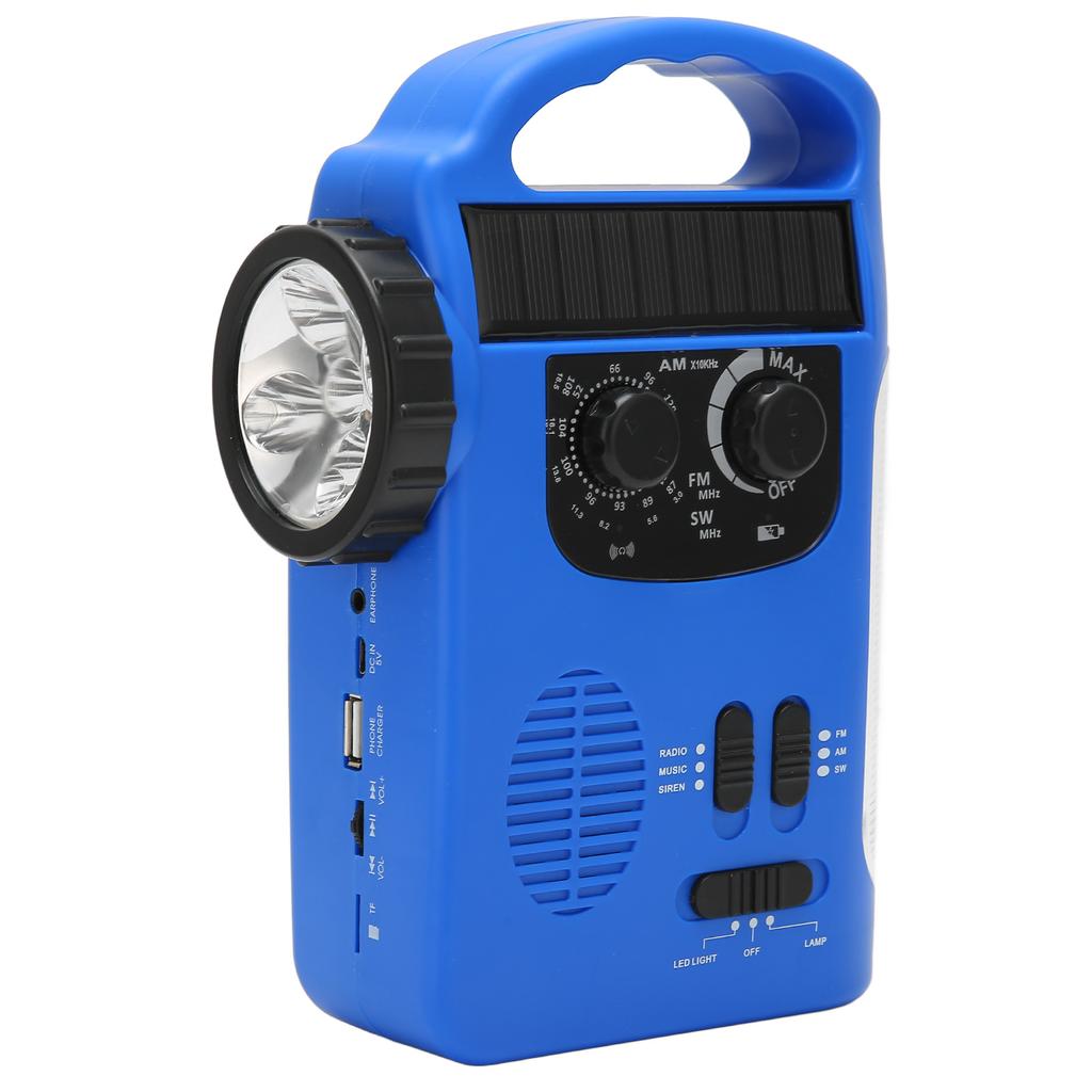 Hand Crank Solar Radio AM FM SW Emergency Radio with LED Flashlight Reading Light MP3 Player for Outdoor Camping