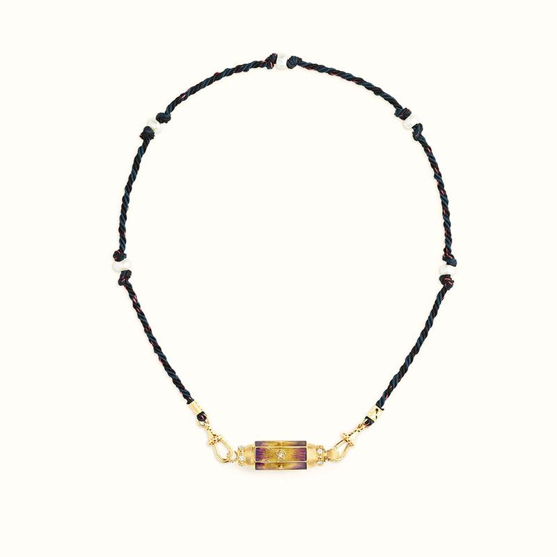 Retro Colored Stainless Steel Pendant Necklace For Women Handmade Braided Rope Chain Jewelry Accessories