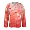 Women's Fashion Printed Long-Sleeved Knit Cardigan Button-Down Jacket