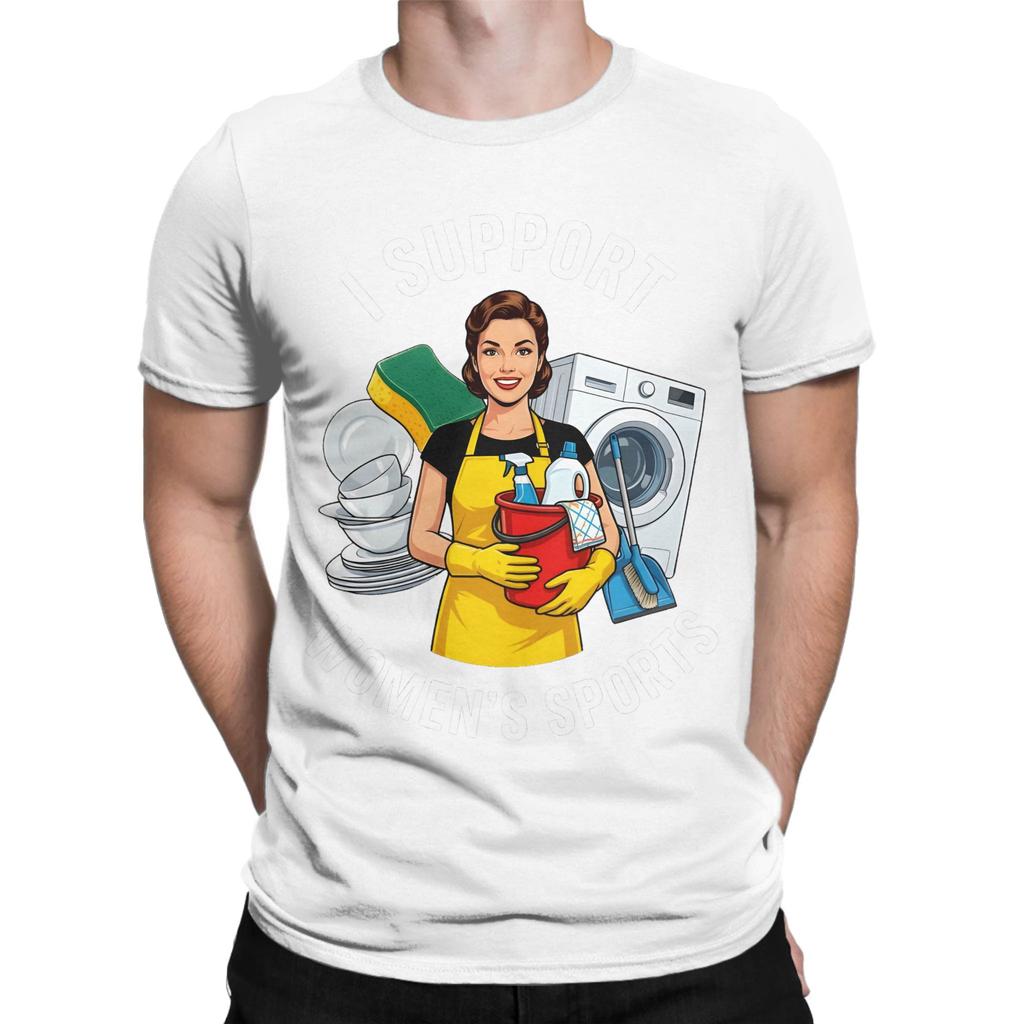 Unisexs TShirt I Support Unisexs Sports Vintage Pure Cotton Tees Short Sleeve Funny Cleaning Lady T Shirts O Neck Clothes Summer