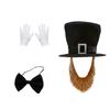 Abrahams Lincolns Costume Accessories Beard Mustache Top Hat Necktie Presidents Day Costume Halloween Cosplay Costumes