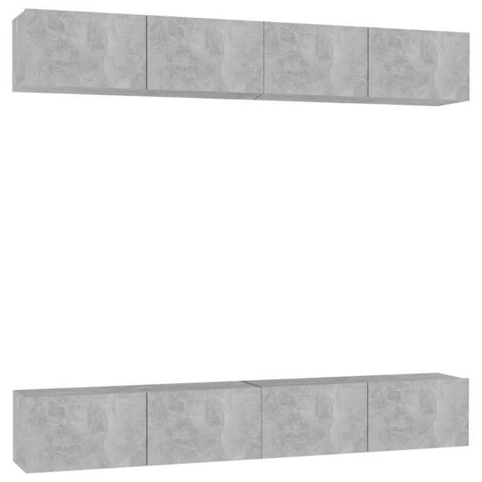 TV Stand - Maison Exclusive - Concrete Grey - Engineered Wood - 100 X 30 X 30 Cm
