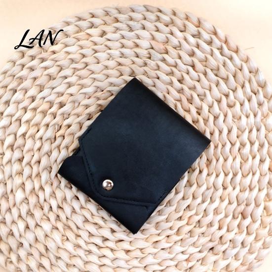 Jeans Pocket Wallet Slim Faux Leather Wallet, Retro Snap Button Bifold Durable Men Portable Card Holder for Women