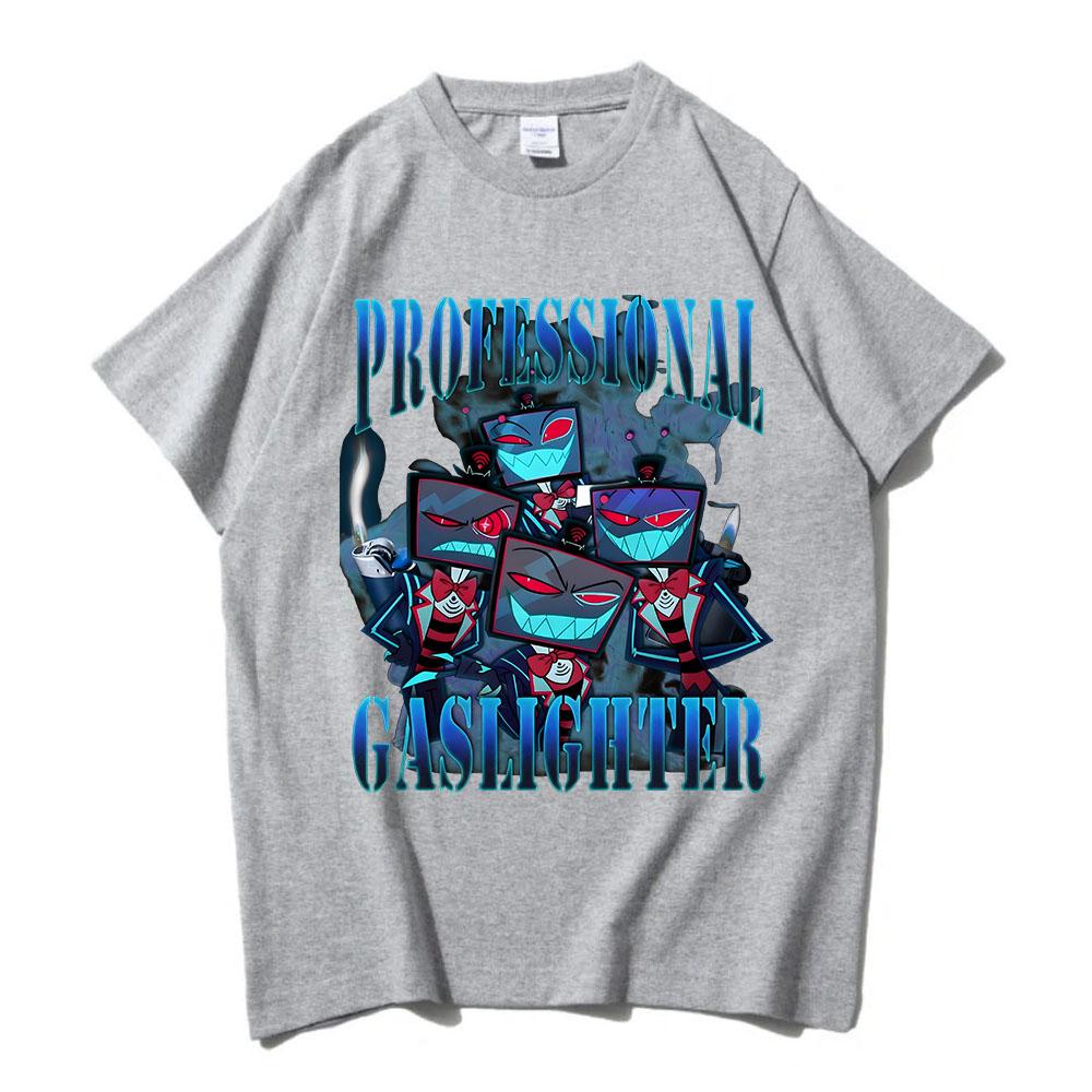 Helluva Boss Hazbinhotel VOX Print T-Shirt Hip Hop Unisex Streetwear Kurzarm Locker Baumwoll-T-Shirts Manga Cartoon T-Shirts