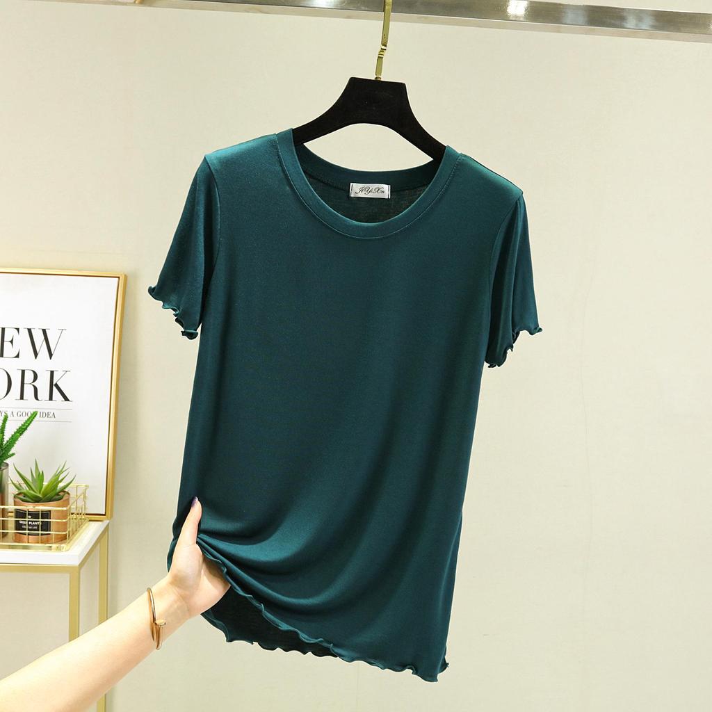 Women's Slim Fit Summer Ice Silk Short Sleeve Top