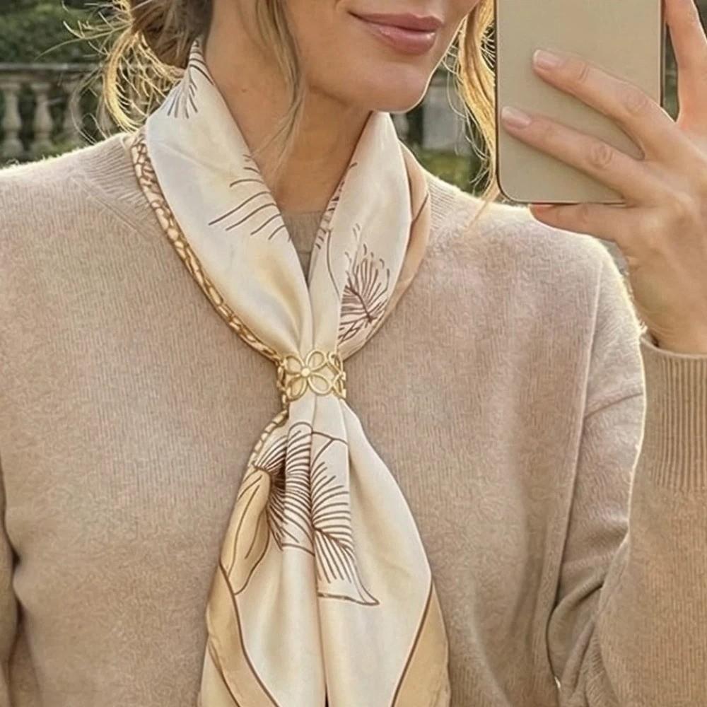 Hollow Out Scarf Buckle Crystal Hijab Clip Fashion Shawl Rings Clip  Clothing Accessories
