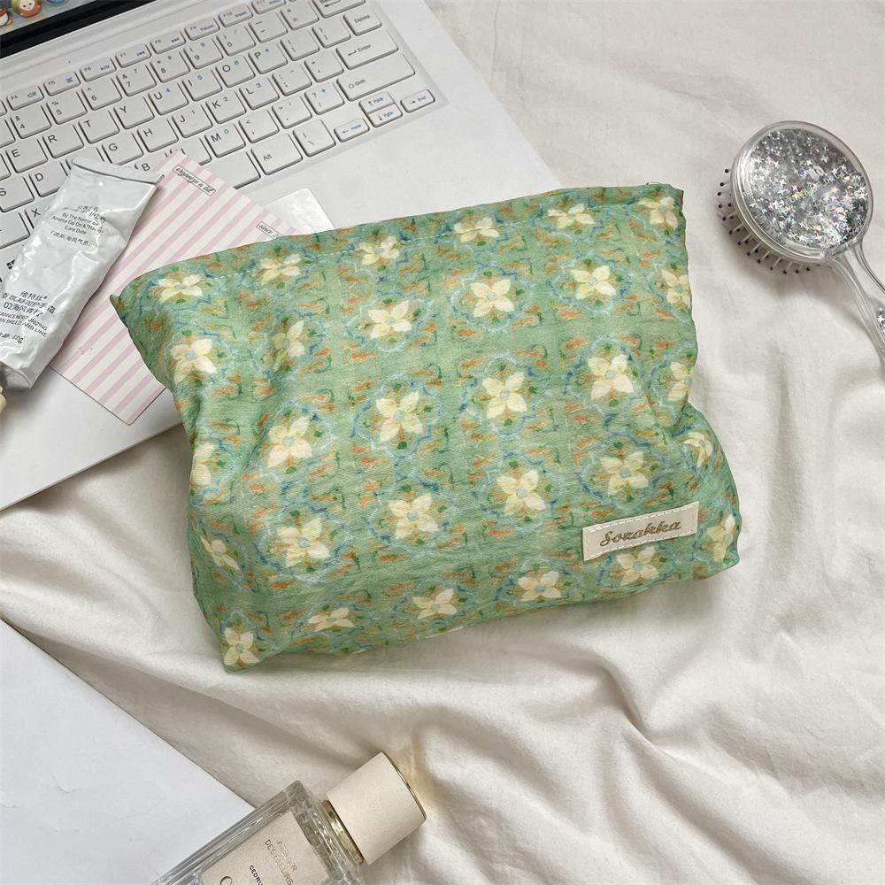 Floral Makeup Bags Women Cosmetic Bag Artistic Print Clutch Bag Travel Organizer Wash Bag Portable Makeup Pouch Key Phone Pouch