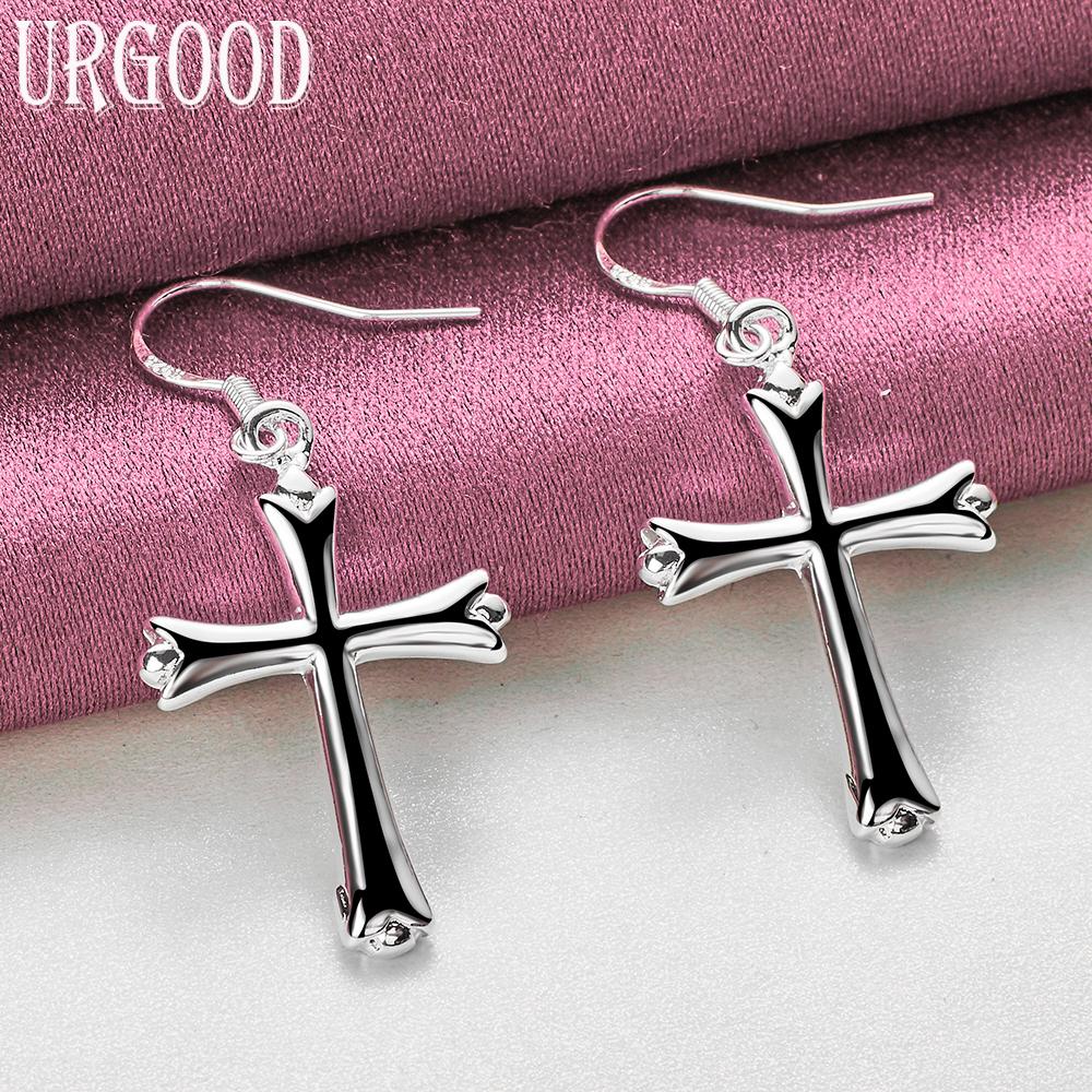 925 Sterling Silver Cross Earrings Wedding Jewelry