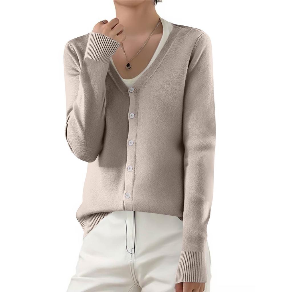 Women's Fashionable Casual Solid Color Long Sleeve Top
