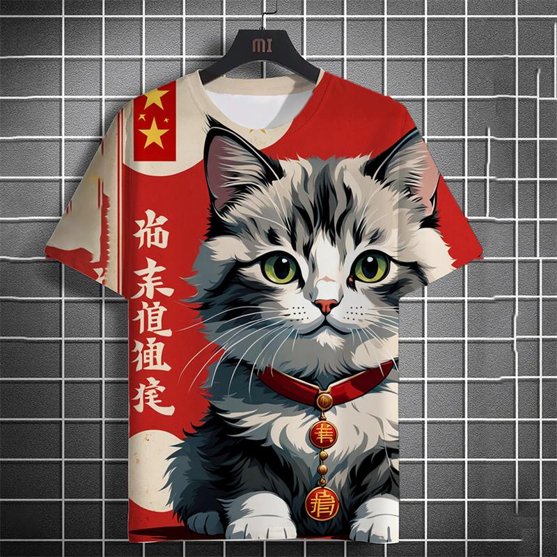 Fashion Japanese Ukiyo-e Cats Graphic T Shirts Summer Trend Short Sleeve Men Women 3D Printed T-shirts Casual Harajuku Tees Tops