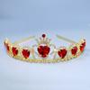 1pc Red Crown Shaped Birthday Gift Princess Headband Elegant Party Headwear Accessory Fashionable Women Royal Hair Decoration