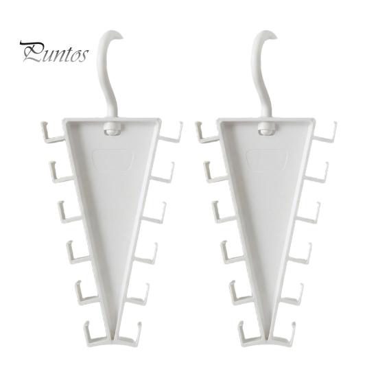 Scarf Hanger Hook V Shaped Double-Sided Closet Organizer, 360 Degree Rotating Multi-Layer Vertical Hanger, with Clutter Reduction Clothes 12 Non-Slip