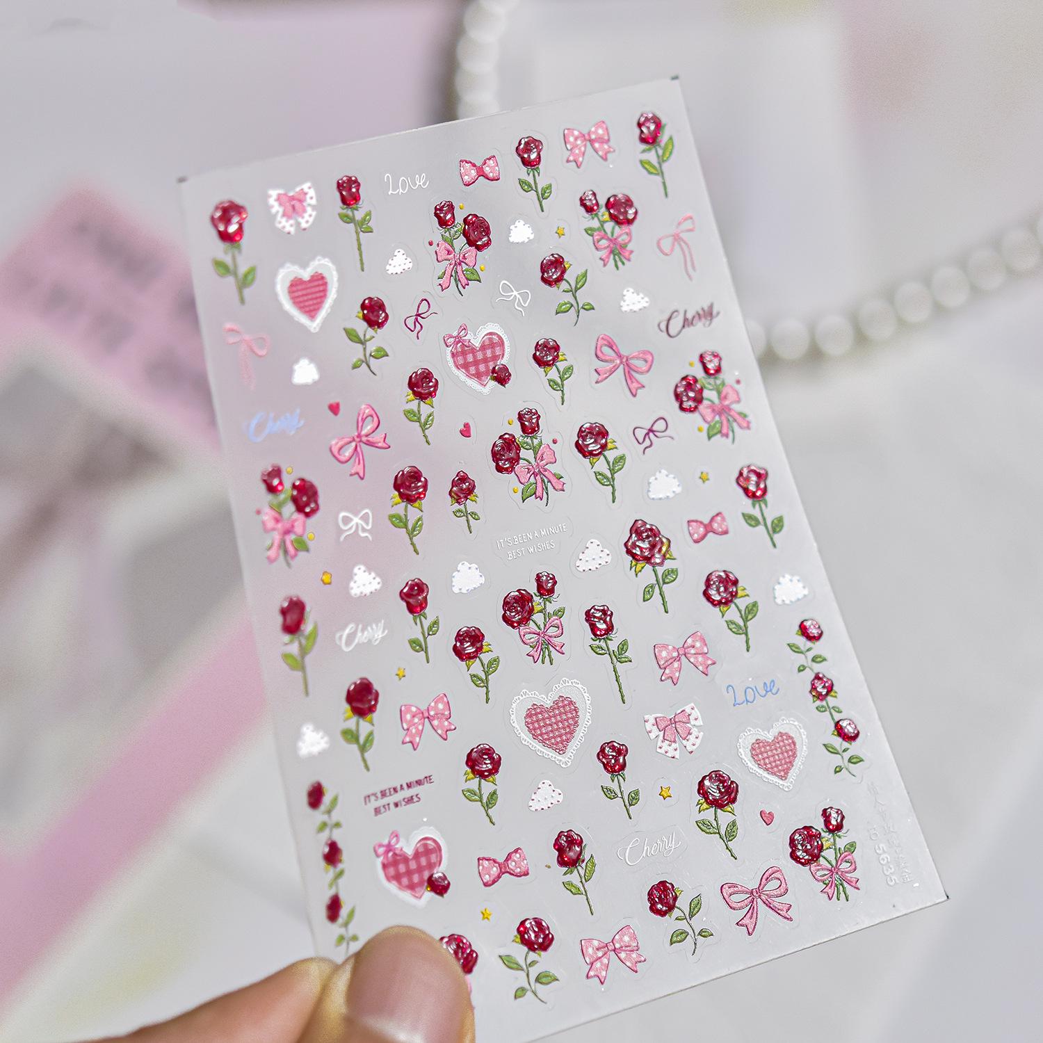 

Tomoni Gilded Rose Nail Stickers - Sweet, Stylish Valentine s Day Decorations