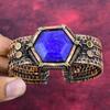 Faceted Blue Sapphire Bangle Copper Wire Wrapped Jewelry Adjustable Bangle