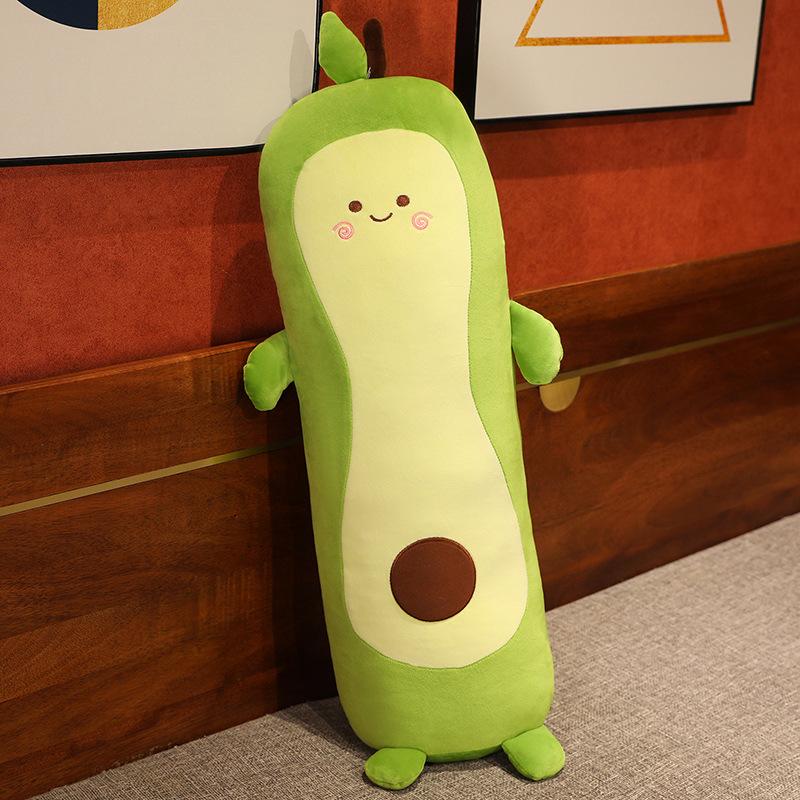 Abnehmbare und waschbare Avocado-Kissenpuppe, kreatives großes Plüschspielzeug, langes Streifenkissen, Puppe, Geburtstagsgeschenk