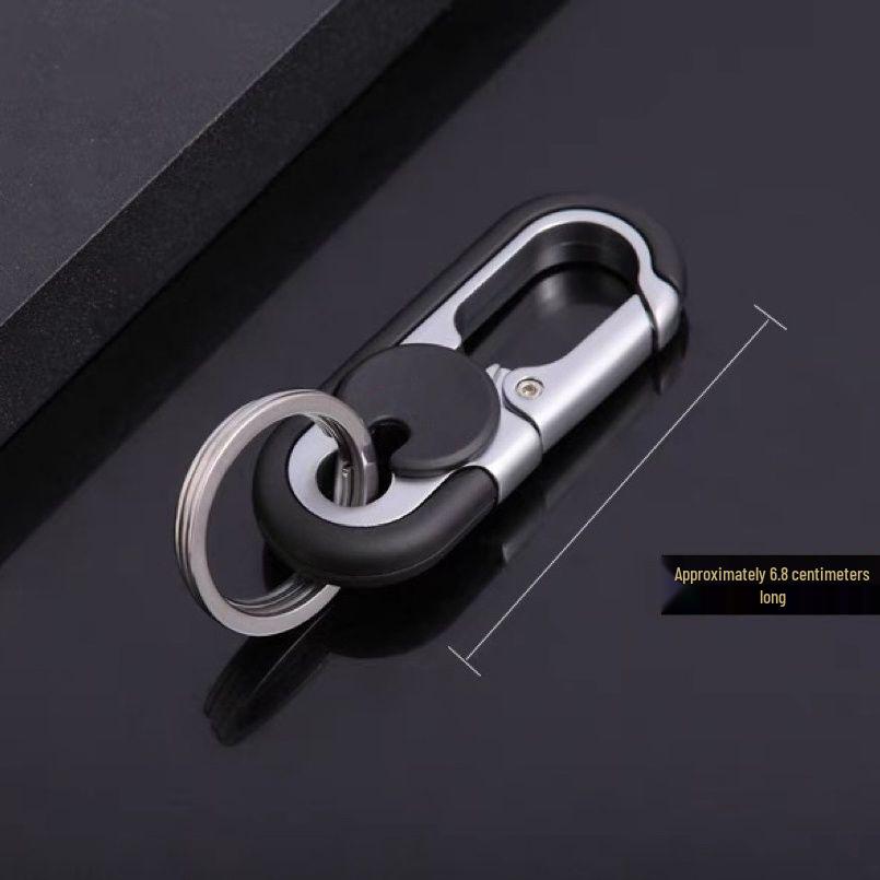 

Сплав Премиум Мужской Бизнес Двойное Кольцо Брелок - Стильный и Креативный Поясной Аксессуар чёрный