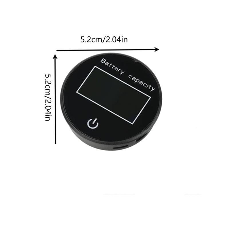 10-100V Circular LCD Digital Multifunction Touch Switcher Battery Voltage Charge Level Display with Temperature Display