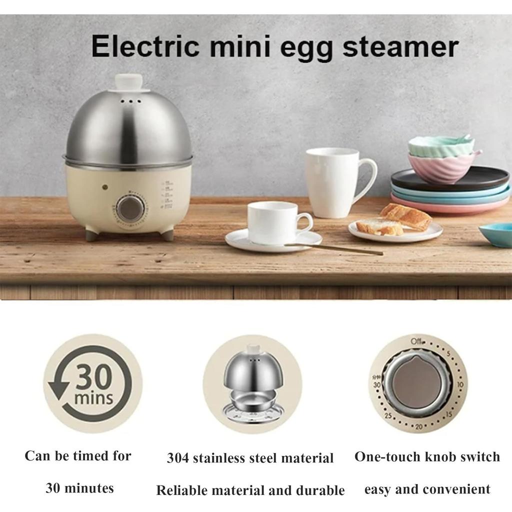 360W Electric Egg Boiler Breakfast Machine, Automatic Steamer Multicooker Egg Cookers, Egg Custard Steaming Cooker with Timer, 220V