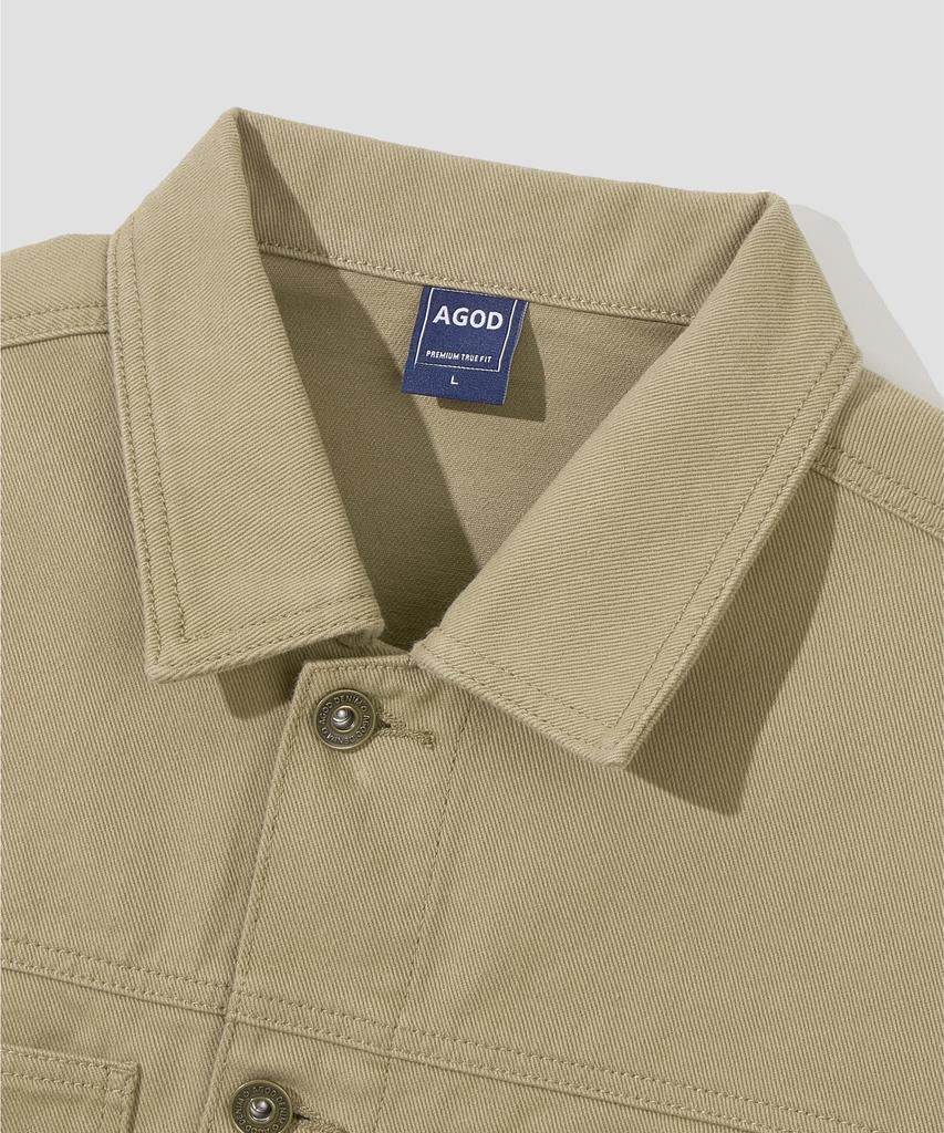 Agod Washed Twill Work Jacket [Beige]