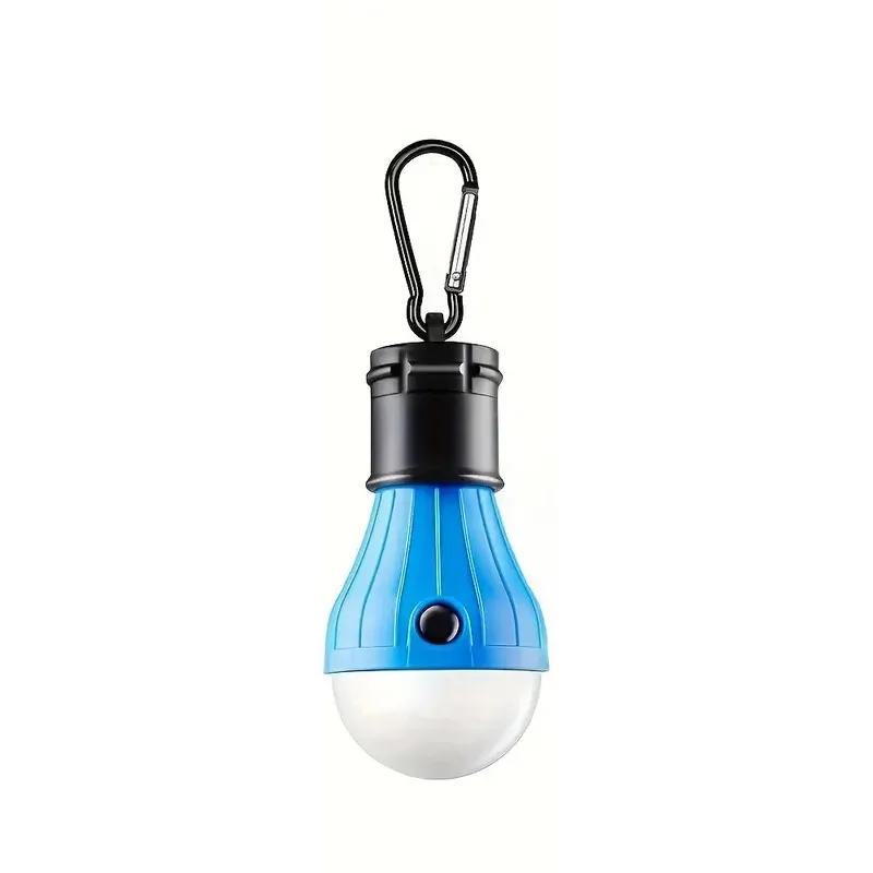 Portable LED Tent Light with Carabiner Hook - Outdoor Camping Lantern with 3 Lighting Modes, Battery Powered