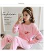 Women's Long-Sleeve Flannel Pajamas - Cute Cartoon Coral Fleece Set for Fall & Winter