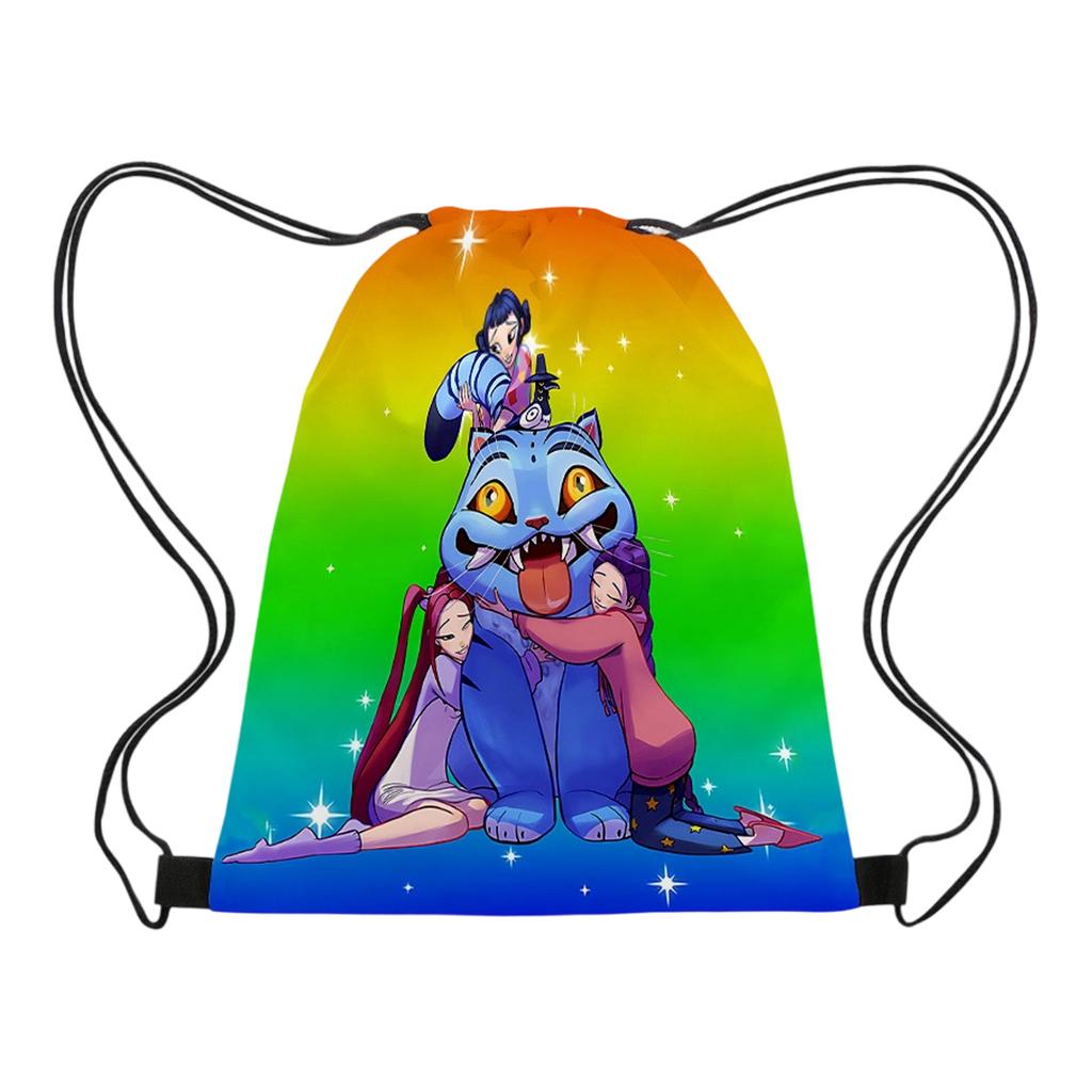 Printed Drawstring Pocket, Portable Drawstring Bag, Water-resistant