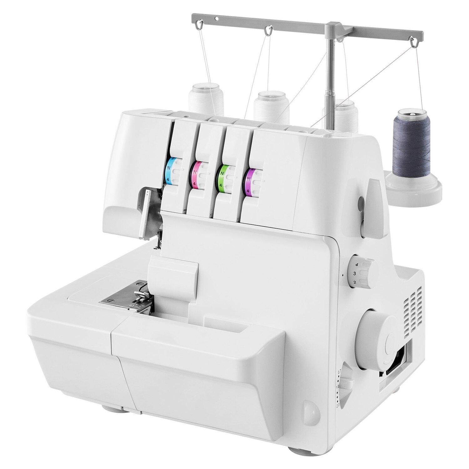 Mașină de cusut overlock (serger), 1250 cusături pe minut, capacitate 2-3-4 fire, transportor diferențial reglabil 0,7-2, cu braț liber și lumină LED,