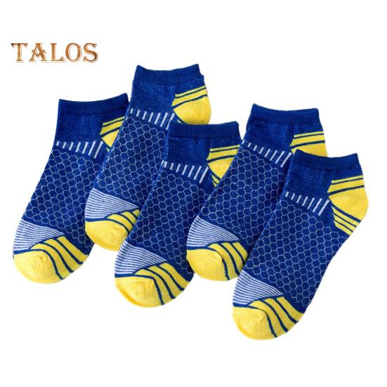 

5 пар мужских баскетбольных носков, впитывающих пот, влагоотводящих, дышащих, с низким вырезом, нескользящие, для повседневной носки, для занятий йогой темно-синий