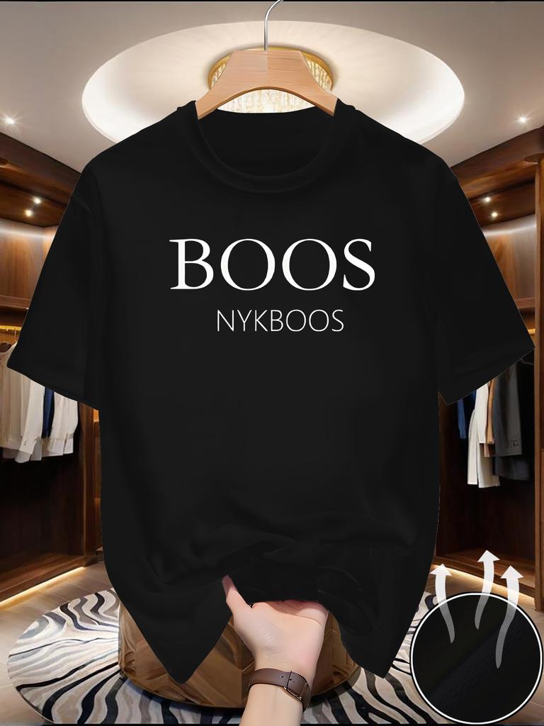 New Unisexs Trendy Short Sleeved Round Neck Tshirt with Letter Print Pattern Sporty and Comfortable Summer Casual Top