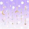 Faux Crystal Suncatcher Hanging Decoration Indoor Outdoor Garden Sun Moon Star Prism Wind Chime Ornament Rainbow Maker Pendant