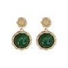 Minimalist Inlaid Zircon Hoop Earrrings for Women Gold Color Metal Circle Earrings Exaggerated Girls Party Jewelry Gifts