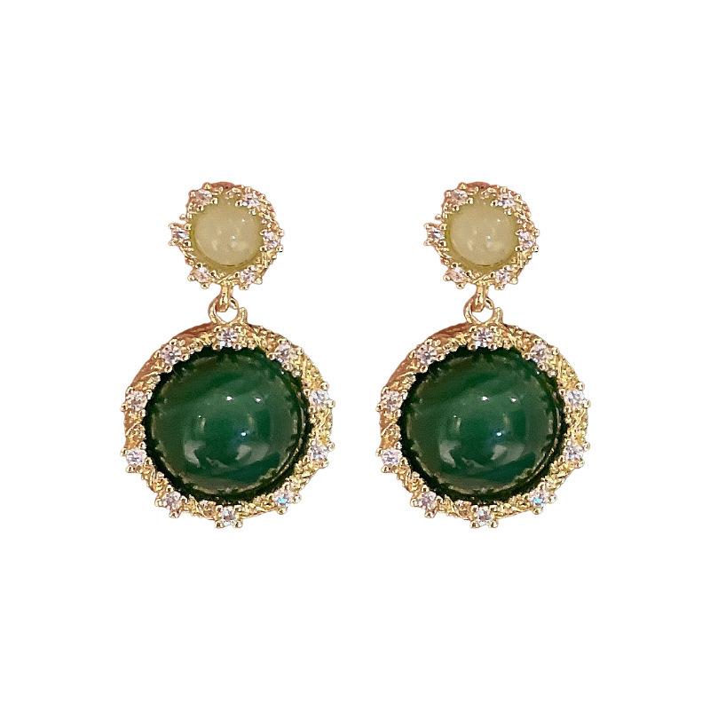 Minimalist Inlaid Zircon Hoop Earrrings for Women Gold Color Metal Circle Earrings Exaggerated Girls Party Jewelry Gifts