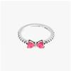 Pandora 193510c01 Timeless Sparkling Pink Bow Silver Ring