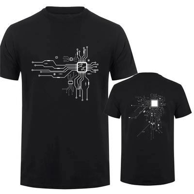 Camisetas Gráficas Simples de Moda CPU para Homens Cool Verão Camisetas Estampadas em 3D com Diagrama de Circuito Tendência