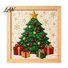 Handmade Santa Snowman Reindeer Crafts DIY Christmas Fabric Art Painting Kit, 3D Patchwork Wall Decor Making Creative Activity for Family Set