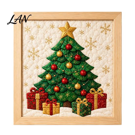 Handmade Santa Snowman Reindeer Crafts DIY Christmas Fabric Art Painting Kit, 3D Patchwork Wall Decor Making Creative Activity for Family Set